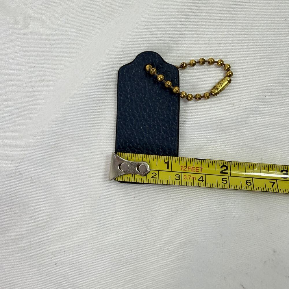 Coach Logo Blue Keychain Fob Hang tag pebble leather, classic - Picture 4 of 4